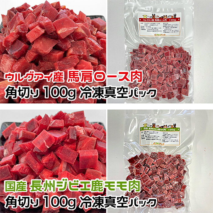 プラスドッグの犬用・猫用 生肉9種お試しセット 中型犬向けパック 740g各種生肉9種類 冷凍真空パック【クール便発送】犬 猫 手作りごはん｜アングル2