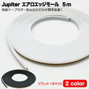 【売れてます！】ネコポス Jupiter エアロエッジモール 5m 傷付け防止 エアロパーツ エアロモール エッジモール 隙間 すき間 エアロ モール 車 プロテクターモール 両面テープ付き ブラック ホワイト JAM-001 JAM-003