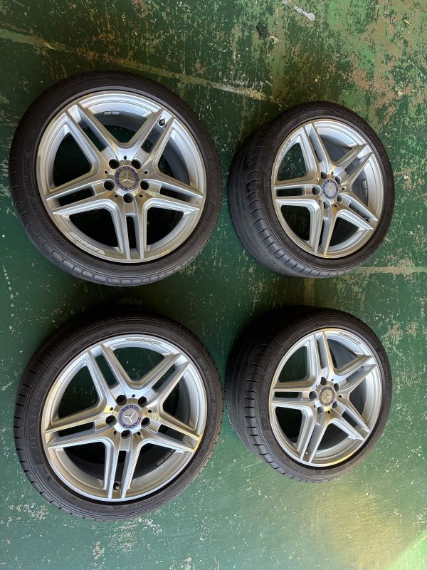中古 AMG メルセデスベンツ Eクラス タイヤ ホイール 4本セット 18インチ 18H2×8.0 ...
