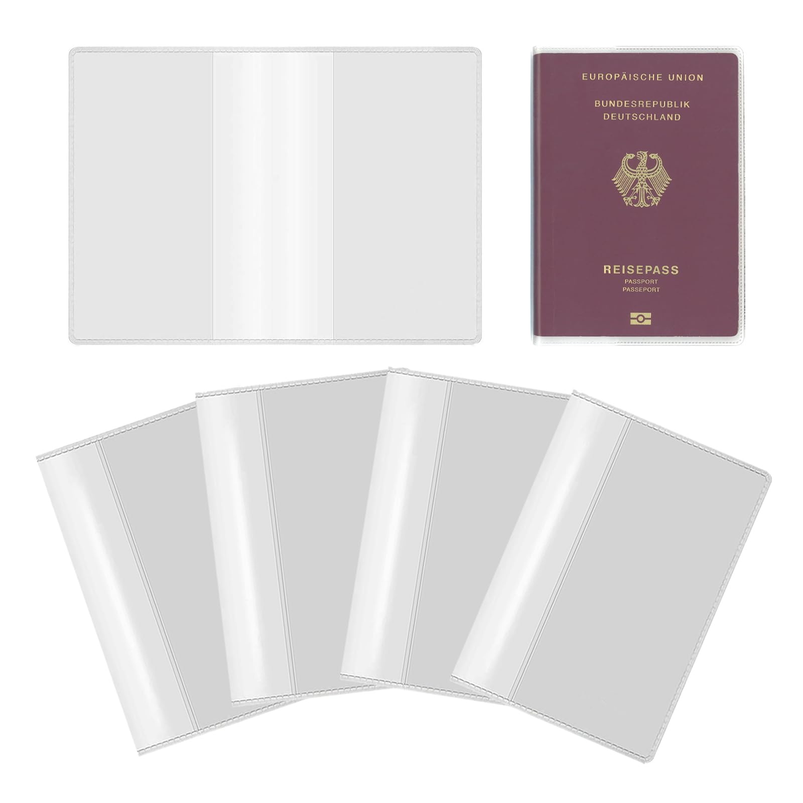 パスポートケース スキミング防止 パスポートカバー パスポート カードケース 多機能収納ポケット付き 国内海外旅行用品 トラベルウォレッド 高級PU パスポートポーチ 名刺 クレジットカード 航空券 海外出張 PureSino (透明)
