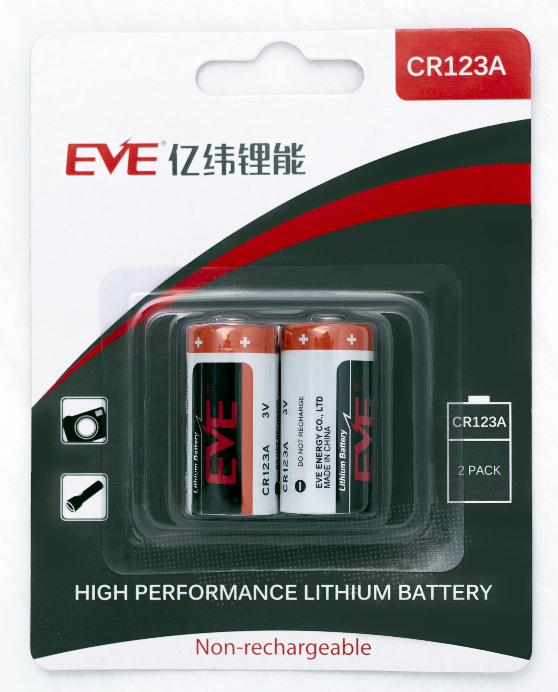 EVE Energy CR123A 3V リチウム電池 2個入りパッケージ カメラ 懐中電灯 IoT家電 Arlo カメラ Qrio Lock キュリオロック Sesame セサミ スマートロック リチウム電池 リチウム1次電池 KK-1-CR1…