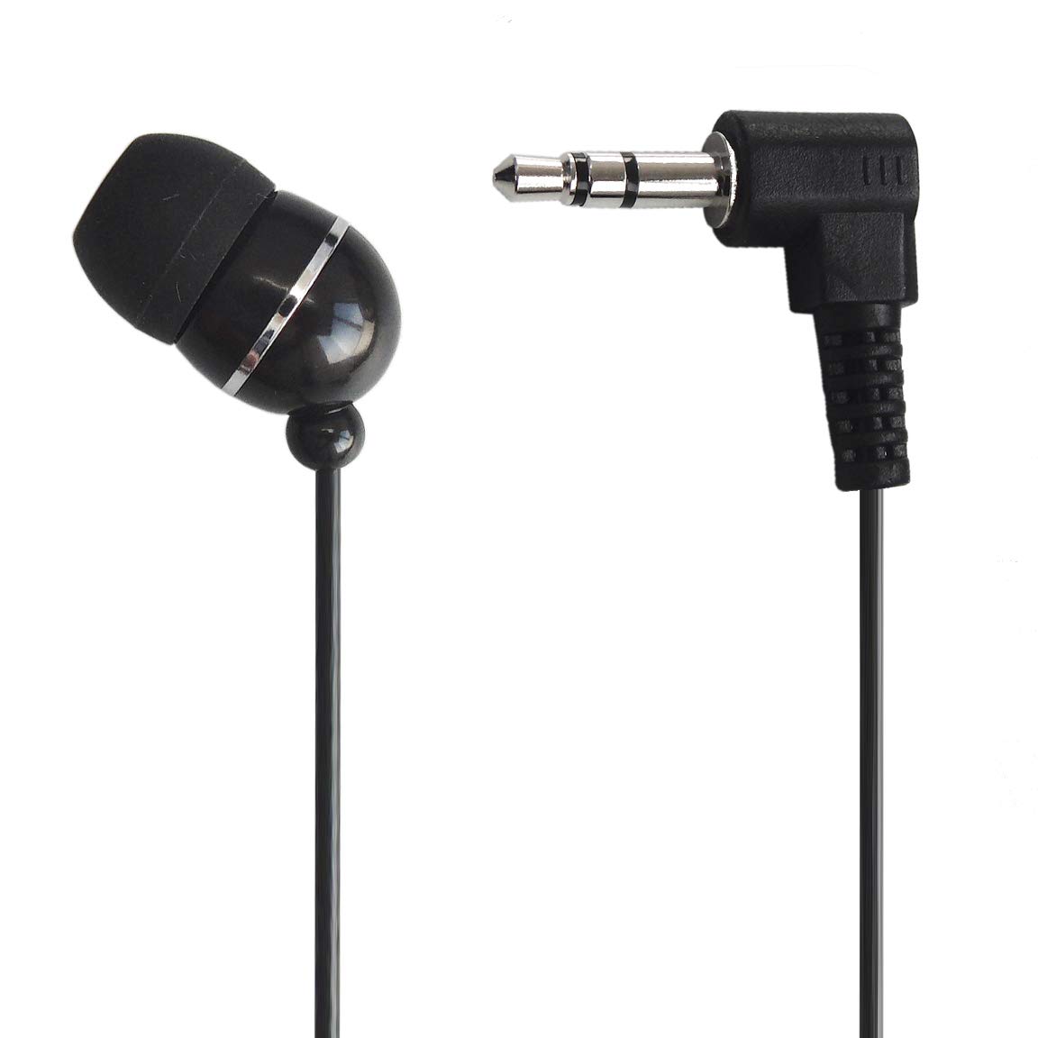 【送料無料】ダイナミック密閉型 カナル型 ステレオ 片耳 イヤホン 1m (ブラック) ラジオ用 3.5mm L型/..