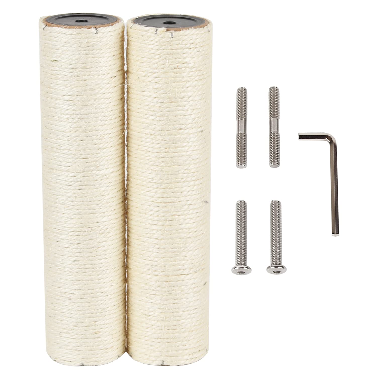 【送料無料】ECCIBOUN 猫 爪とぎ ポール 交換 支柱 麻 キャットタワー 交換用ポール 替え麻柱 (2本, M8-30CM)