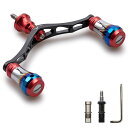 HEIGHTEN 95mm リール ハンドル 8色 シマノ ダイワ 通用 スピニングリール用 70航空アルミ製 Aurora Series (レッド/ブラック)...