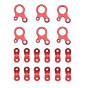 MARUFANG アルミ自在金具 20個入 テント タープ ロープ長さ調整 ロープ張り用 ロープストッパー ロープテンショナー (赤(カタツムリ))