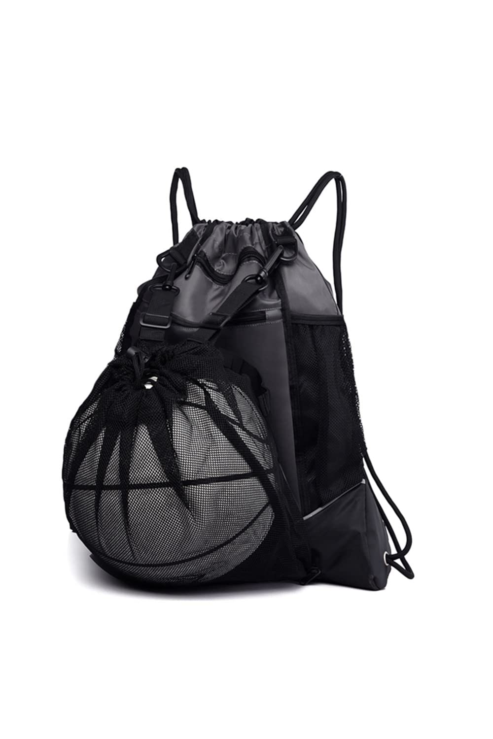 【送料無料】YFFSFDC バスケットボールバッグ バスケ リュック サッカーボールバッグ ボールケース 軽量 便利 多機能 大容量 スポーツバッグ (グレー)