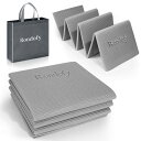 Rondofy ヨガマット 折りたたみ 6mm トレーニングマット 折り畳み 持ち運びに便利 エクササイズマット フィットネス ピラティス ヨガマット 人気 収納袋付き (グレー)
