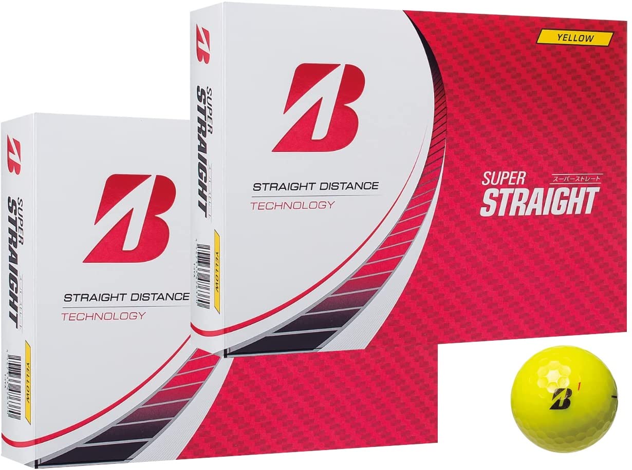 【送料無料】BRIDGESTONE ブリヂストン ゴルフボール SUPER STRAIGHT スーパーストレート 2023年モデル おまけ付き (イエロー_2ダース)