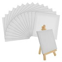 【送料無料】RILIHII 16枚セット 10x10CMパネル16枚 9x16CMスタンド16個 正方形画材 木枠パネル 油絵やアクリル画に最適 アーティストキ...