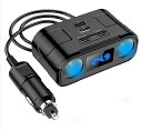 ZUKIDA 60W PD急速充電 QC3.0シガーライターアダプター 12V/24V 3ソケット電源スプリッターDCコンセント 8.5A 4 USB ポート車載充電器付き(Black-2 ports)