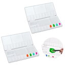 ADOFUN 折り畳み式 プラスチック製パレット パレット 水彩パレット【2個セット】絵の具パレット 水彩 アクリル画 ペイントケース 絵皿 20色対応 お手入...