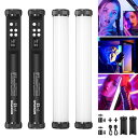 SOONPHO P13 撮影用 スティックライト RGBビデオライト LEDチューブライト フルカラー 2500-8500K色温度 FXモード 記憶機能 4000mAh充電式 マグネット搭載 卓上スタンド 日本語説明書付き 【4本セット/29CM】 適格請求書発行可