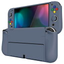 PlayVital ZealProtect Nintendo Switch有機elに対応用ソフト保護シェル、Switch OLEDに対応用フレキシプロテクタージョイコングリップカバーサムグリップキャップとABXY方向ボタンキャップ付き【スレートグレー】