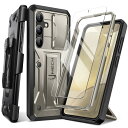 Tongate Samsung Galaxy S24 Plus ケース、スライド式カメラカバー&スクリーンプロテクター、ミリタリーグレードの耐衝撃性Galaxy S24+ Plus携帯ケース(2024)ベルトバックル、スタンド付き、グレー