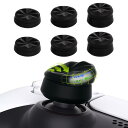 PlayVital ps5&ps4に対応用サムクッションキャップカバーサムグリップ(三つの高さ)、Xbox Core&Xbox Oneエリートシリーズ2ワイヤレスコントローラー用サムスティックグリップカバー、Switch Pro 用サムグリップ キャップ【Hurricane-ブラック】