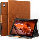 auaua iPad Air 11 インチ 2024 ケース iPad Air 第5/4世代 ケース10.9インチ 2022/2020 ペンシル ホルダー収納 オートスリープ機能 ひび割れない PUレザー製スマートケース (ブラウン))