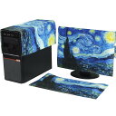HIGHAWKモニターカバー セット PCカバー ディスプレイ キーボードカバー 防塵 保護 液晶 可愛い(星空 25-27インチ)