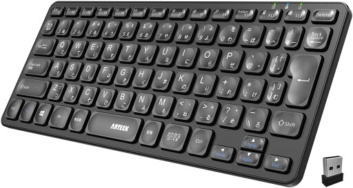 Arteck 2.4Gワイヤレス キーボード 無線 軽量 フルサイズ メディア機能 ホットキー コンピューター、デスクトップ、PC、ラップトップ、Surface、スマートテレビ、Windows10/8/7との交換性あり Arteck 2.4Gワイヤレス キーボード 無線 軽量 フルサイズ メディア機能 ホットキー コンピューター、デスクトップ、PC、ラップトップ、Surface、スマートテレビ、Windows10/8/7との交換性あり