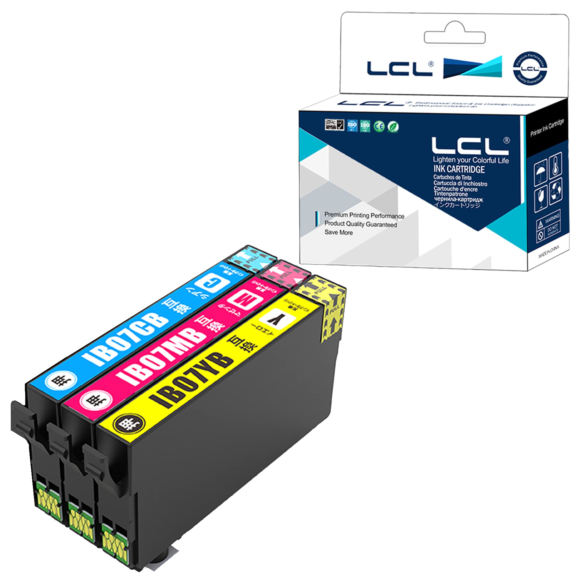 LCL エプソン用 IB07 IB07CB IB07MB IB07YB 大容量 顔料 (3色セット シアン マゼンタ イエロー) 互換インクカートリッジ 対応機種：PX-M6011F/PX-M6010F/PX-S6010