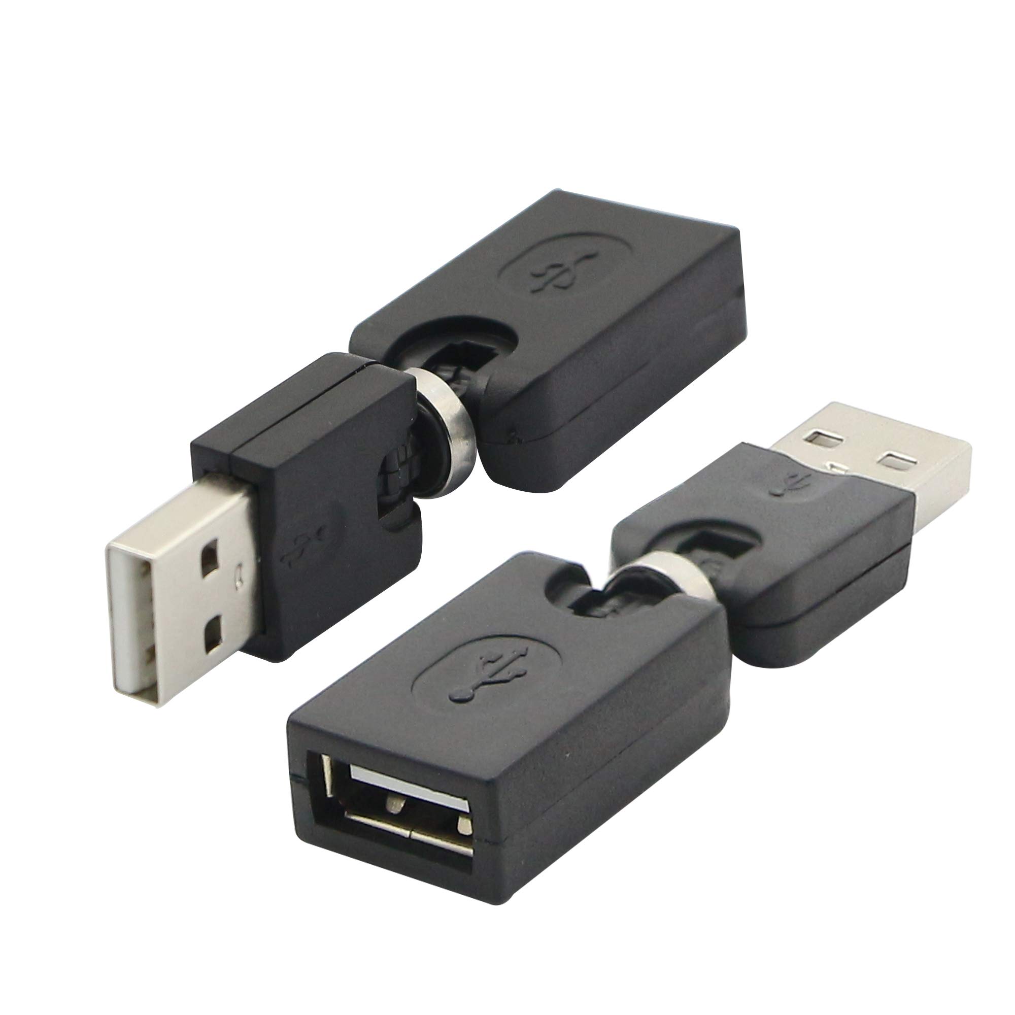 【送料無料】CERRXIAN usb 360度回転 アダプタ USB 回転式 コネクタ usbオスメス変換アダプタ usb 延長..