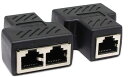 JUTOSU RJ45 LANケーブル延長コネクタ 2分岐, RJ45 ケーブル用中継インターネット LANイーサネットソケットコネクタアダプタ 二 股 分岐 ...