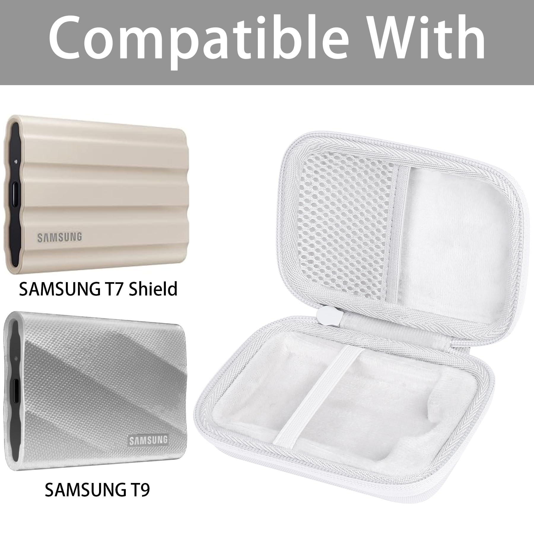 【送料無料】co2CREA 収納ケース 互換品 日本サムスン Samsung T9/T7/T7 Shield 外付けssd 500GB/1TB/2TB/4TB - Image 2