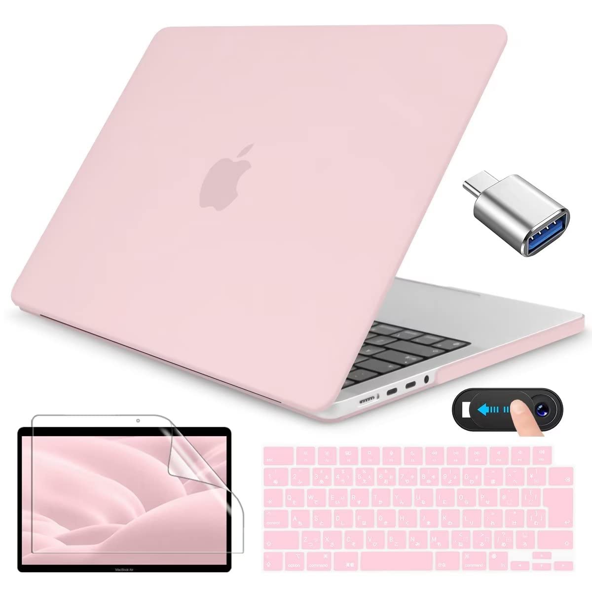 【送料無料】CISSOOK MacBook Pro 14 ケース つや消し 淡いピンク おしゃれ 薄型 2023 2022 2021 新型 モデル A2992 A2918 M3 A2779 M2 A2442 M1 対応 Matte Baby Pink mac book pro 14 カバー 耐衝撃 軽量 日本語キーボードカバー + 画面保護フィルム 付き