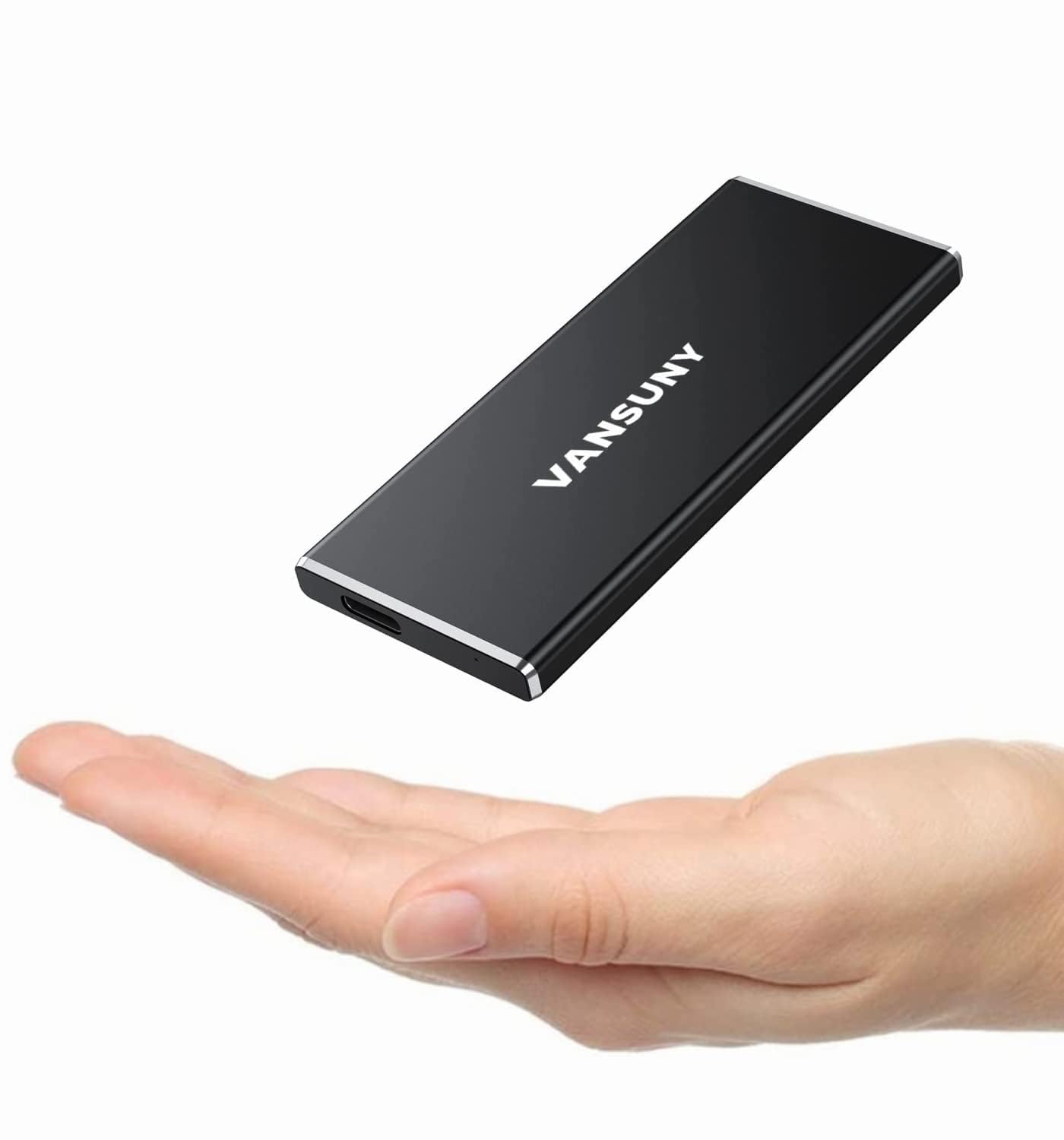 【送料無料】Vansuny SSD 外付け 480GB USB3.1 Gen2 読込速度550MB/s PS5/PS4メーカー動作確認済 コンパクト外付けSSD Type C Windows/MAC OS/Linux/Androidに対応 超高速 超小型 超薄型(ブラック）