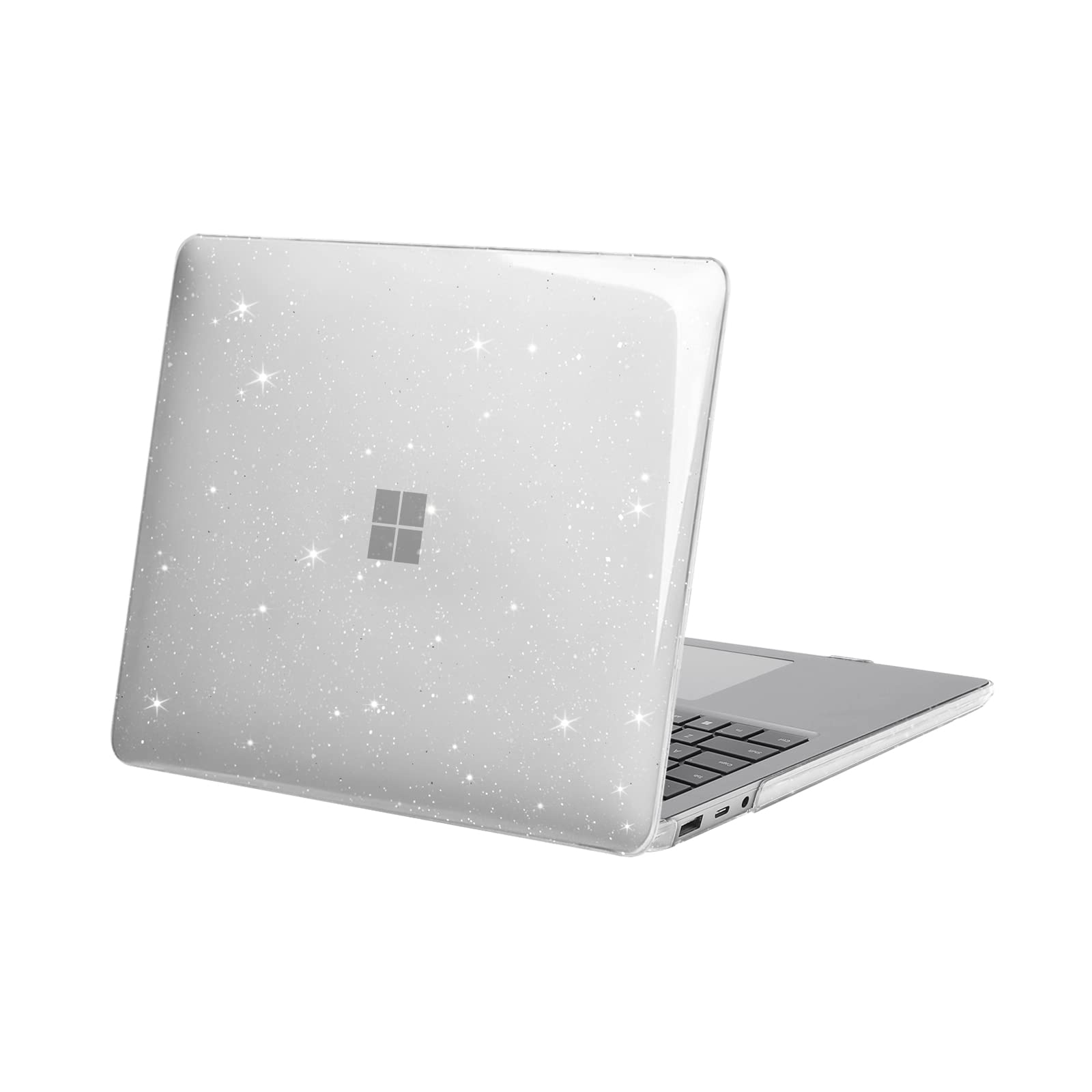 【送料無料】MOSISO 対応機種 Surface Laptop 5/4/3 13.5インチ ケース 2022 2021 2019リリース （型番：1951&1868）保護 プラスチック キラキラ ハードシェルケース カバー(クリア)
