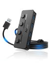 Aceele USB ハブ 5 USB ポート USB 3.0 ウルトラスリム ハブ ????-? 給電用ポート 独立スイッチ付き 上差込タイプ ???表示灯 ...