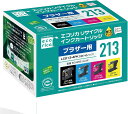エコリカ ブラザー LC213 LC213-4PK対応リサイクルインク 4色パック EC-LC2134PKA (ECI-BR213-4P) 残量表示対応 【エコリカ封筒パッケージ】