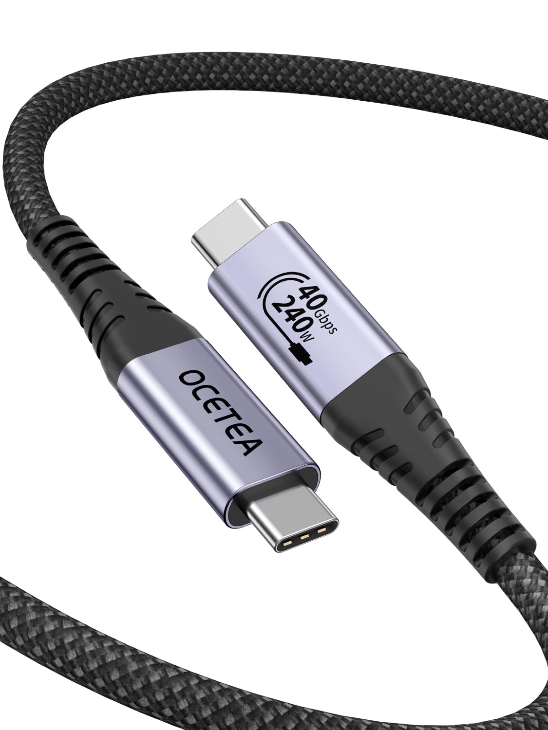 【送料無料】Ocetea USB4 ケーブル thunderbolt 4 ケーブル USB-IF認証 240W 超急速充電 USB C to USB C ケーブル 40Gbps サンダーボルト 4ケーブル 対応 Thunderbolt 3、 8K@60Hz映像出力 ナイロン編み MacBook、Mac Pro/Studio/Mini、 SSD等Type C機種対応（1M）