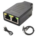 Leehitech 1000Mbps LANケーブル分配器アダプター 1Gbps RJ45 1入力 から2 出力 to ギガビットイーサネットスプリッター 高速伝送分岐 同時接続,付き Cat5/Cat5e/Cat6/Cat7/Cat8 対応 、2 台のデバイスの同時動作をサポート。(1Mネイーサネットケーブル+0.5M USB C to(2)