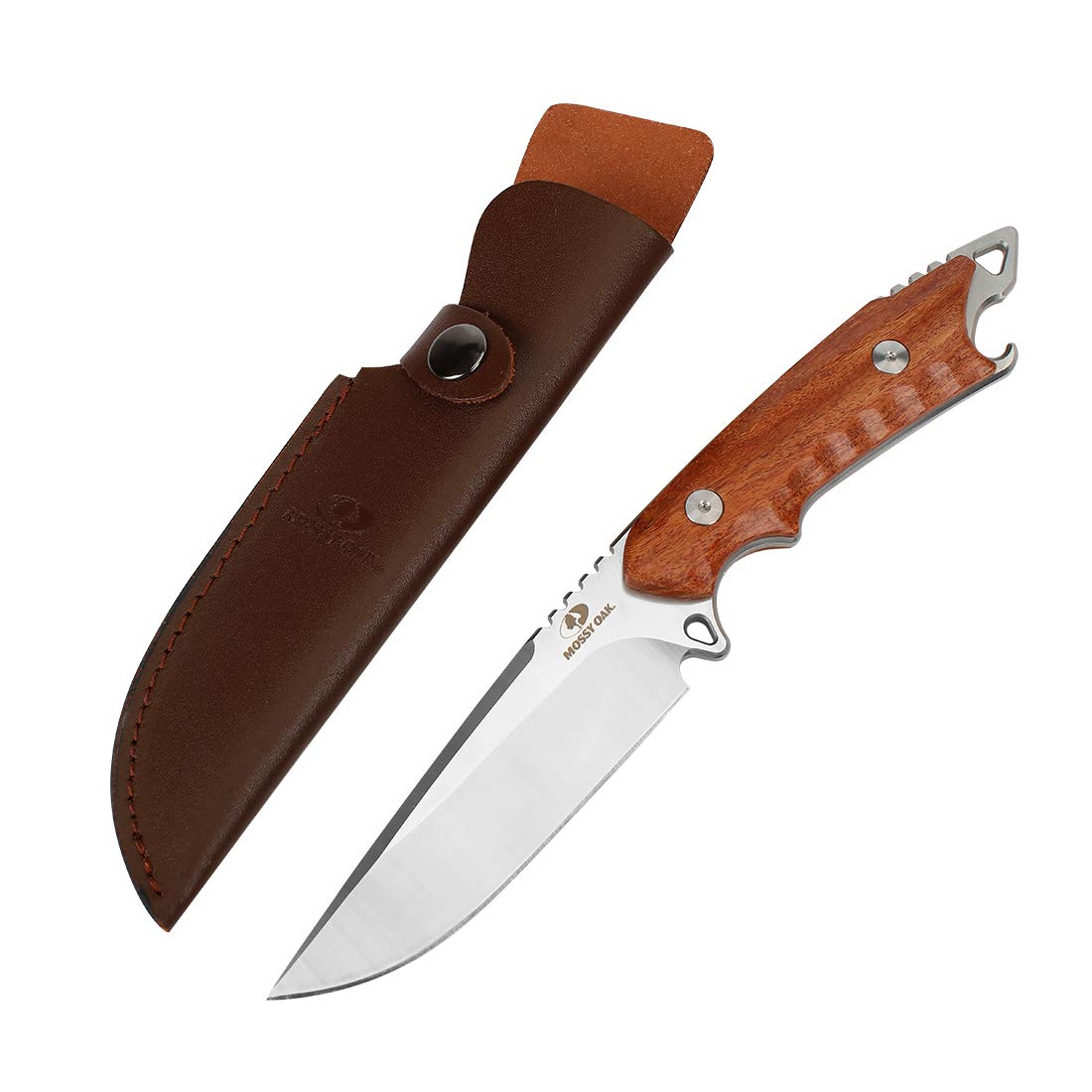【送料無料】MOSSY OAK ナイフ シースナイフ フルタング構造 天然ウッドハンドル 高耐久 キャンプ サバ..