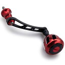 【送料無料】HEIGHTEN 56mm リール ハンドル 32mm ノブ搭載 シマノ ダイワ 通用 スピニングリール 用 Wheel Series (ブラック/レッド) (519)