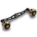 【送料無料】HEIGHTEN 130/120mm リール ハンドル 32mmノブ搭載 シマノ ダイワ アブガルシア 通用 ベイトリール 用 Wheel Series (ブラック&ゴールド) (528)