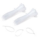 Highwings 結束バンド 100本入 300*4mm タイラップ 屋外 耐久 耐候性 白 タイラップ セルフロック電線 ナイロン製 園芸 バイク ケーブル収納に対応