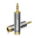 6.35mm→3.5mm変換プラグ、RIKSOIN(2個セット)ステレオミニプラグ(メス)→ステレオ標準プラグ(オス)イヤホンプラグジャック変換、24K金メッキ...