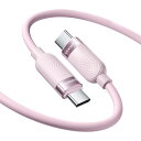toocki USB C ケーブル 2M 60W シリコンケーブル ピンク PD/QC 急速充電 タイプCケーブル 絡まない 断線防止 充電ケーブル 結束バンド付き Phone 16/Phone 15/Phone Plus、MacBook Air/Pro、Galaxy、Switch等USB-C機種対応