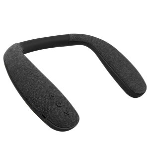 QiCheng&LYS ウェアラブルネックスピーカー Bluetooth ワイヤレス 首掛け スピーカー内蔵マイク オーディオ用3Dサウンド ハンズフリー 肩掛け スピーカー電話/スポーツ/音楽/テレビ劇場に適用 (黒)