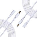 Liwinting 2個の3mDCアダプタ延長ケーブル, dc延長ケーブル コネクタ, DCプラグケーブル, DC 2.5 mm x 5.5 mm プラグジャック延長ケーブル, CCTV防犯カメラシステム 用 DC延長コネクタ、IPカメラ - 白