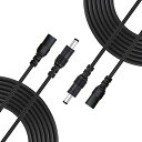 Liwinting 2個の3m DCアダプタ延長ケーブル, dc延長ケーブル コネクタ, DCプラグケーブル, DC 2.5mm x 5.5mm プラグジャック延長ケーブル, CCTV防犯カメラシステム 用 DC延長コネクタ、IPカメラ - 黒