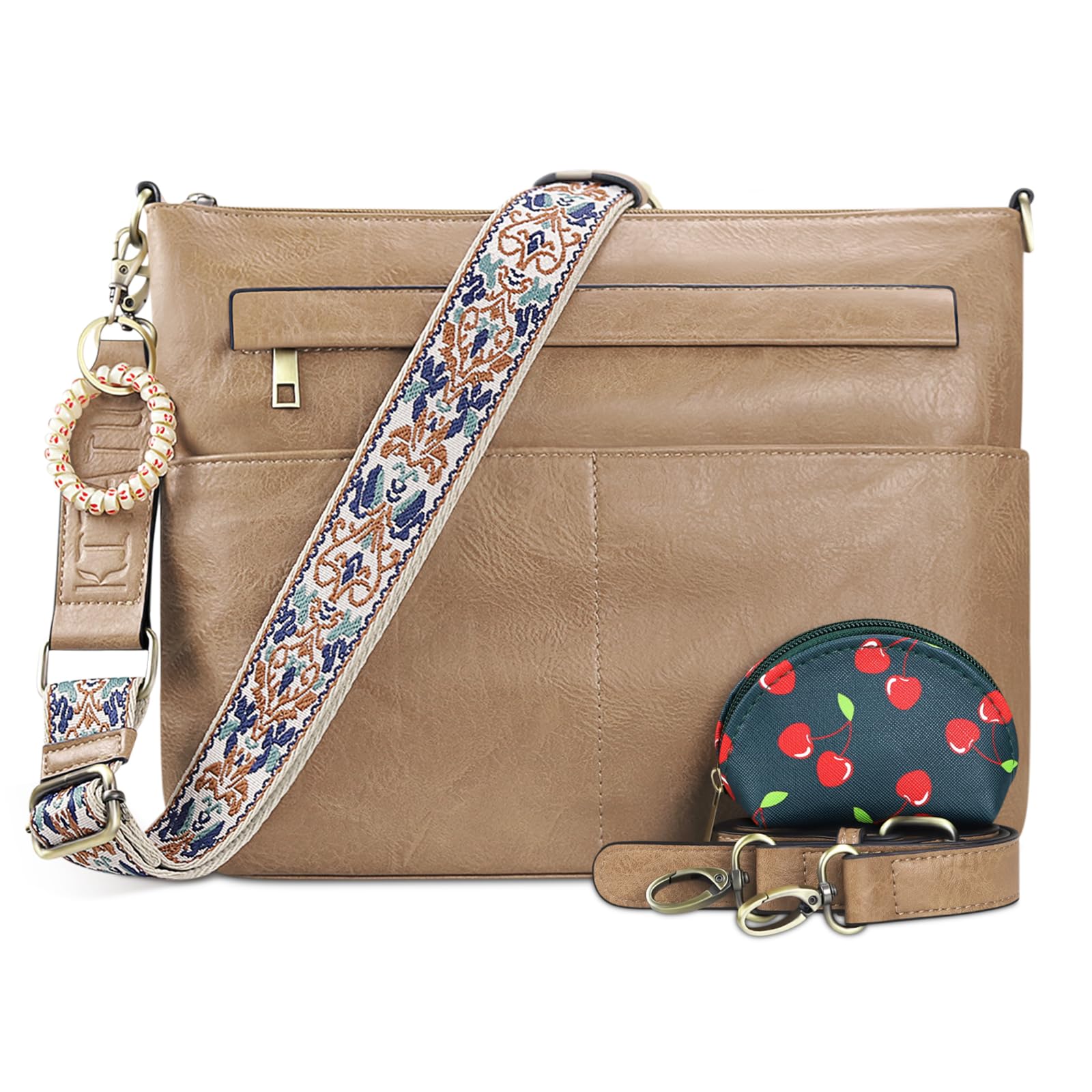 楽天Plus1マーケット楽天市場店【送料無料】[K I T A T U] 昇級版 ショルダーバッグ レディース 斜めがけ 斜めがけバッグ 肩掛けバッグ トートバッグ レディースバック バッグ 大容量 軽量 通勤 旅行 かわいい ビジネス 人気 長さ調節可能 キーリングと化粧ポーチ付き