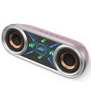 DOSS SoundBox Pro+ P400 Bluetoothスピーカー 50W 重低音 ワイヤレス ポータブル 小型 ブルートゥース スピーカー【26時間再生/ワイヤレスステレオ対応/クールファントムミラーライト搭載/IPX5 防水/マイク内蔵/Aux・TFカード対応/お風呂 アオトドア適用】(ピンク)
