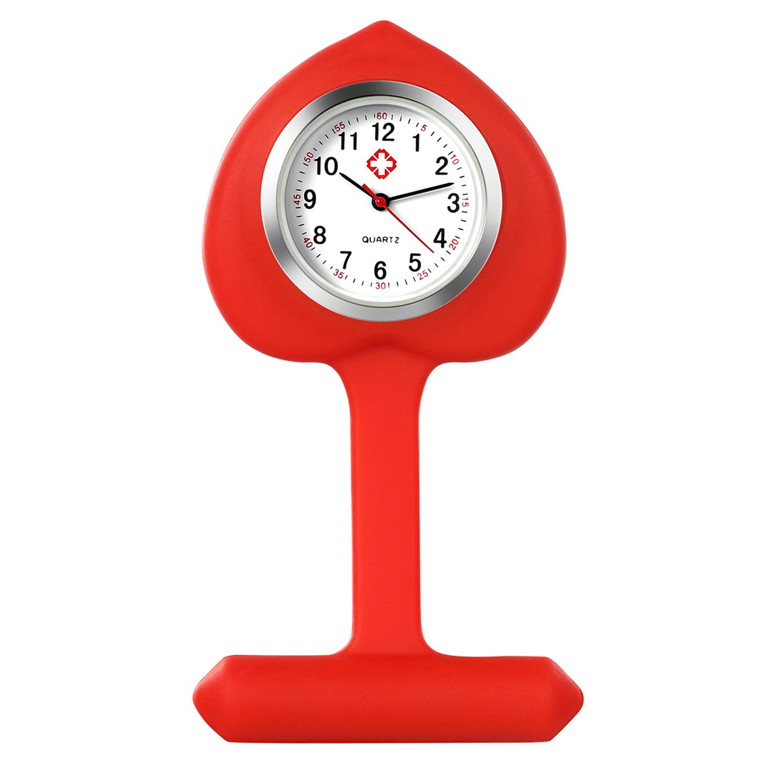 【送料無料】Lancardo ナースウォッチ 看護師用 懐中時計 クリップ 男女兼用 かわいい 見やすい レディース ハートカバー 4色 プレゼント 誕生日