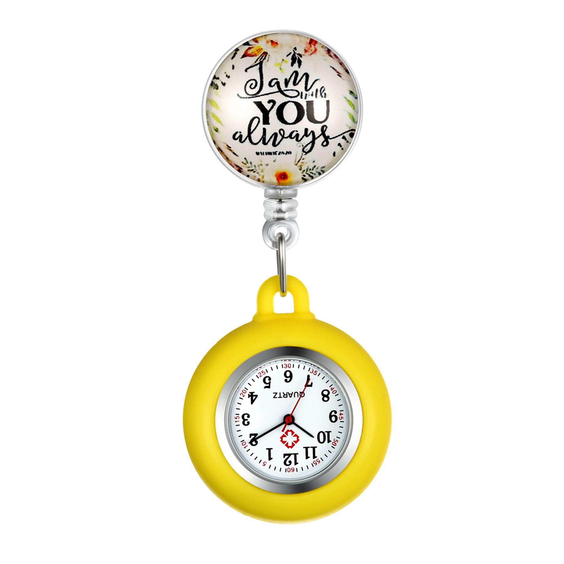 【送料無料】Lancardo ナースウォッチ 看護師時計 懐中時計 ポケットウォッチ シリコン 取り外し可能 伸張可能 メンズ レディース かわいい 英文字 保...