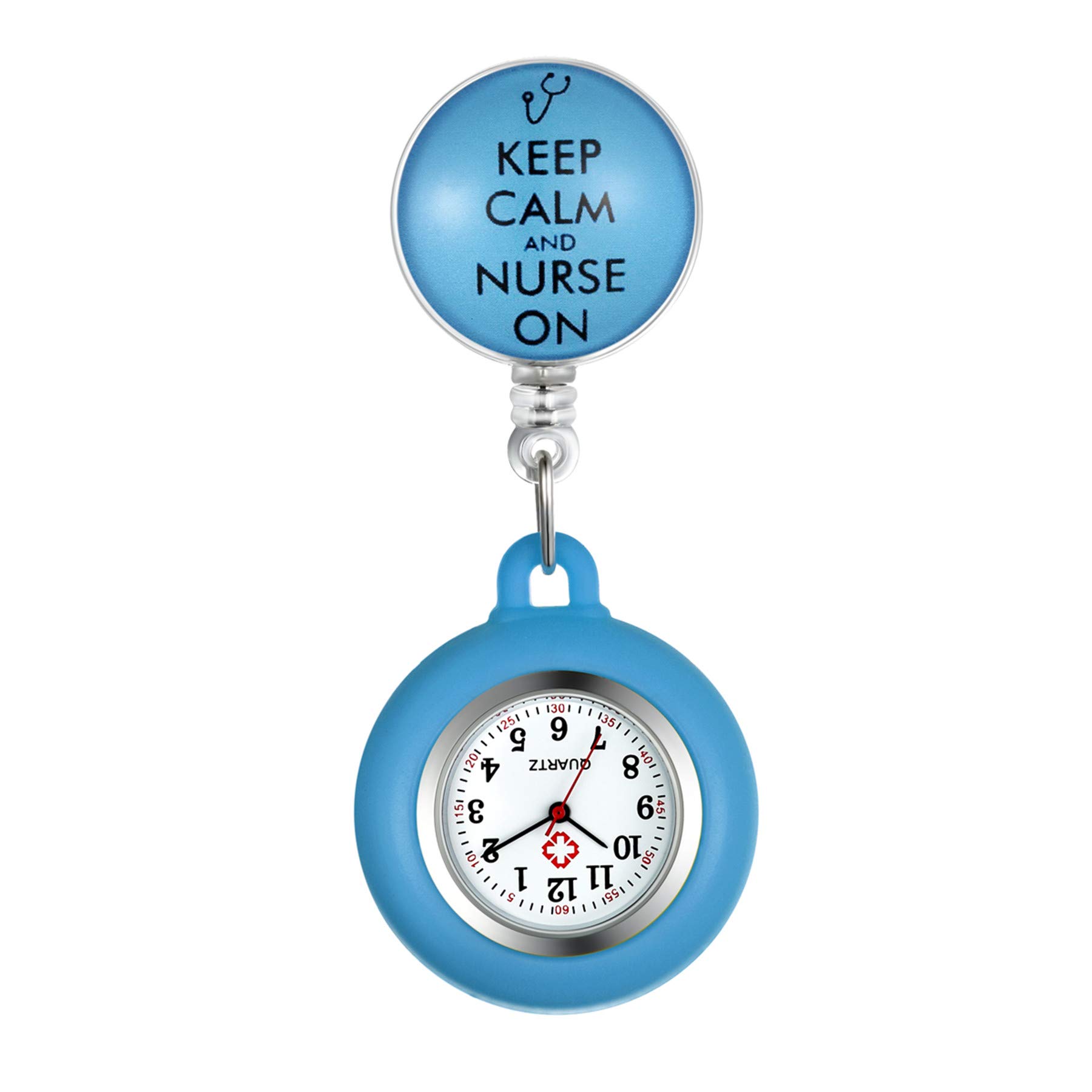 【送料無料】Lancardo ナースウォッチ 看護師時計 懐中時計 ポケットウォッチ シリコン 取り外し可能 伸張可能 メンズ レディース かわいい Keep ...