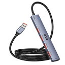 ICZI USB ハブ USB-A 3.2 4ポート、USB 3.2 Gen 2 USBハブ(USB3.1 Gen 2) 10Gbps高速転送 120CM編組ケーブル アルミ製 給電ポート付き バスパワー/セルフパワー両用 軽量 コンパクトスリム設計Macbook、iMac、mini PC、 Surface Pro、Chromebook用 テレワーク 在宅勤務(2)