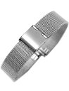 【送料無料】Reinherz 13mm 腕時計用ベルト 時計バンド 金属 シルバー ステンレス鋼 スライド式 ミラネーゼ メッシュ 光沢 防水 男女兼用 工具付属 (13mm シルバー)