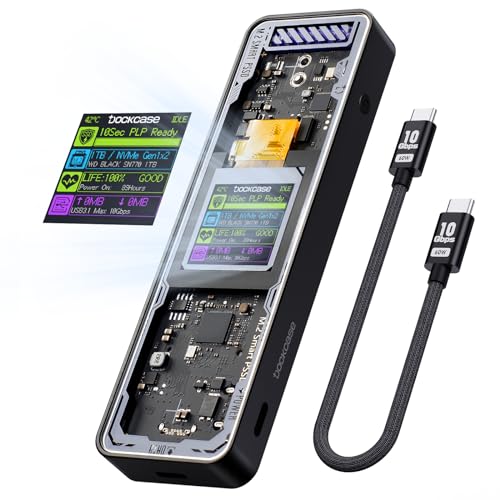 【送料無料】DOCKCASE M.2 NVMe SSDケース USB 3.2 Gen 2 Type-C (10 Gbps) IPS液晶ディスプレイと10秒..